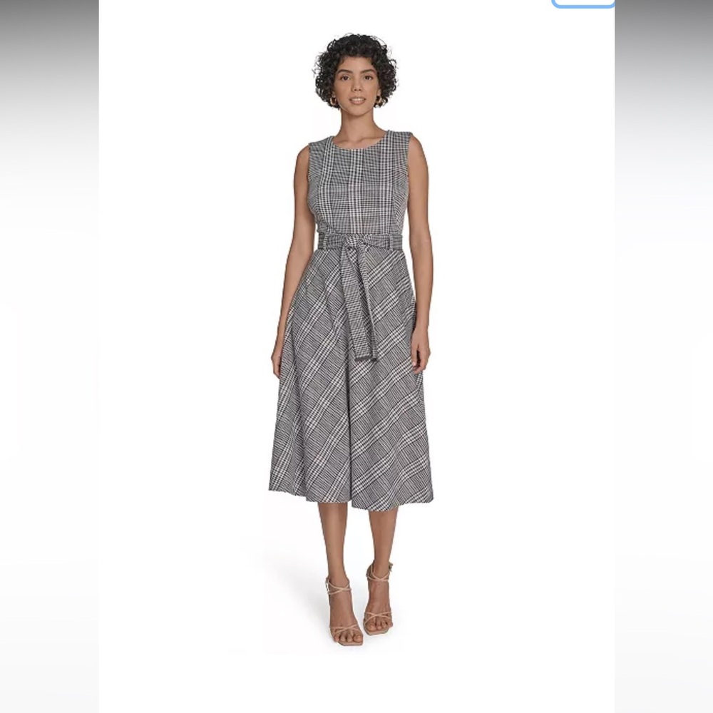 Calvin Klein Lakelyn Sleeveless Plaid Midi Dress